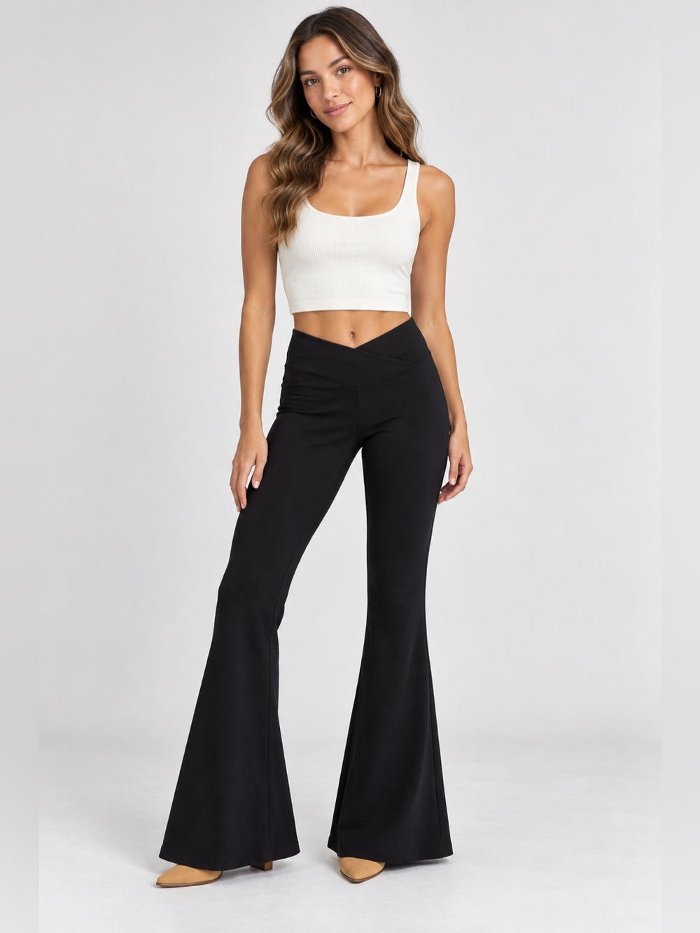 Free People‎ Venice Flare Stretch Pant Black